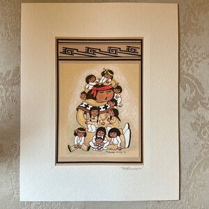 Vintage 1986 Storyteller Southwestern Native American art by Molly Renner